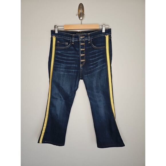 Veronica Beard Women's Blue Denim Button Fly Carolyn 10" Baby Boot Jeans Size 29 - Picture 1 of 7